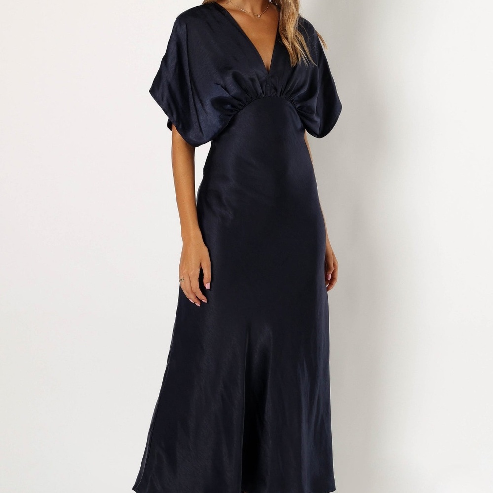 Petal and Pup Kimono Dress, Navy Blue, XL